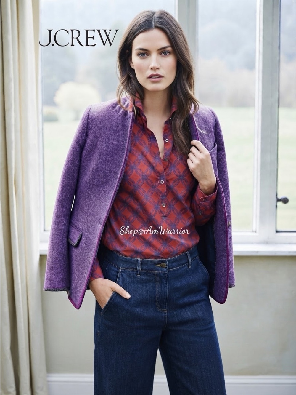 J.Crew red/orange & purple chain Ratti print cotton pullover *shop@iamwarrior